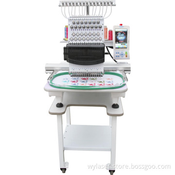 Computerized Single Head Embroidery Machine with Touch Screen Computer for Industrial Cap T-Shirt Flat Embroidery Machine (1501CS)